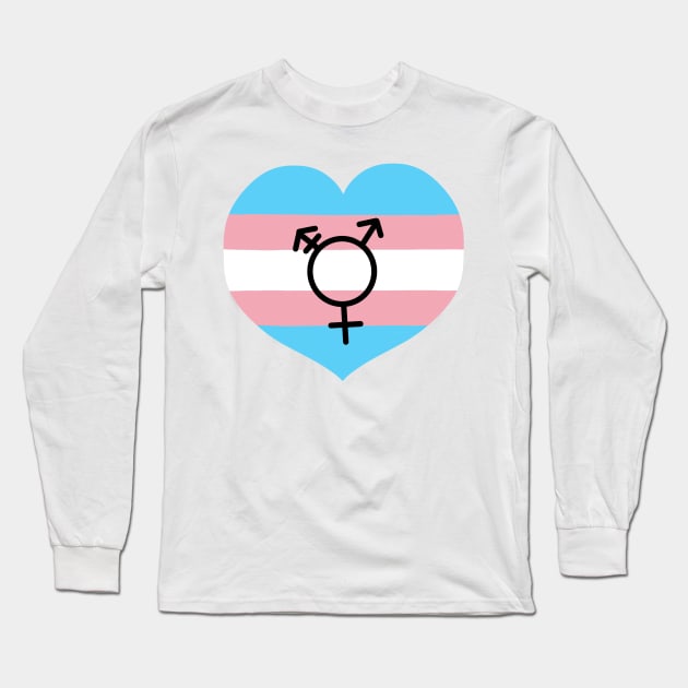 Transgender flag and symbol Long Sleeve T-Shirt by Mermaidssparkle